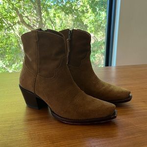 Tecovas Brown Suede Ankle Boots
